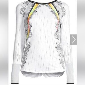 Lucky In Love Paisley in love long sleeve top with mesh accents